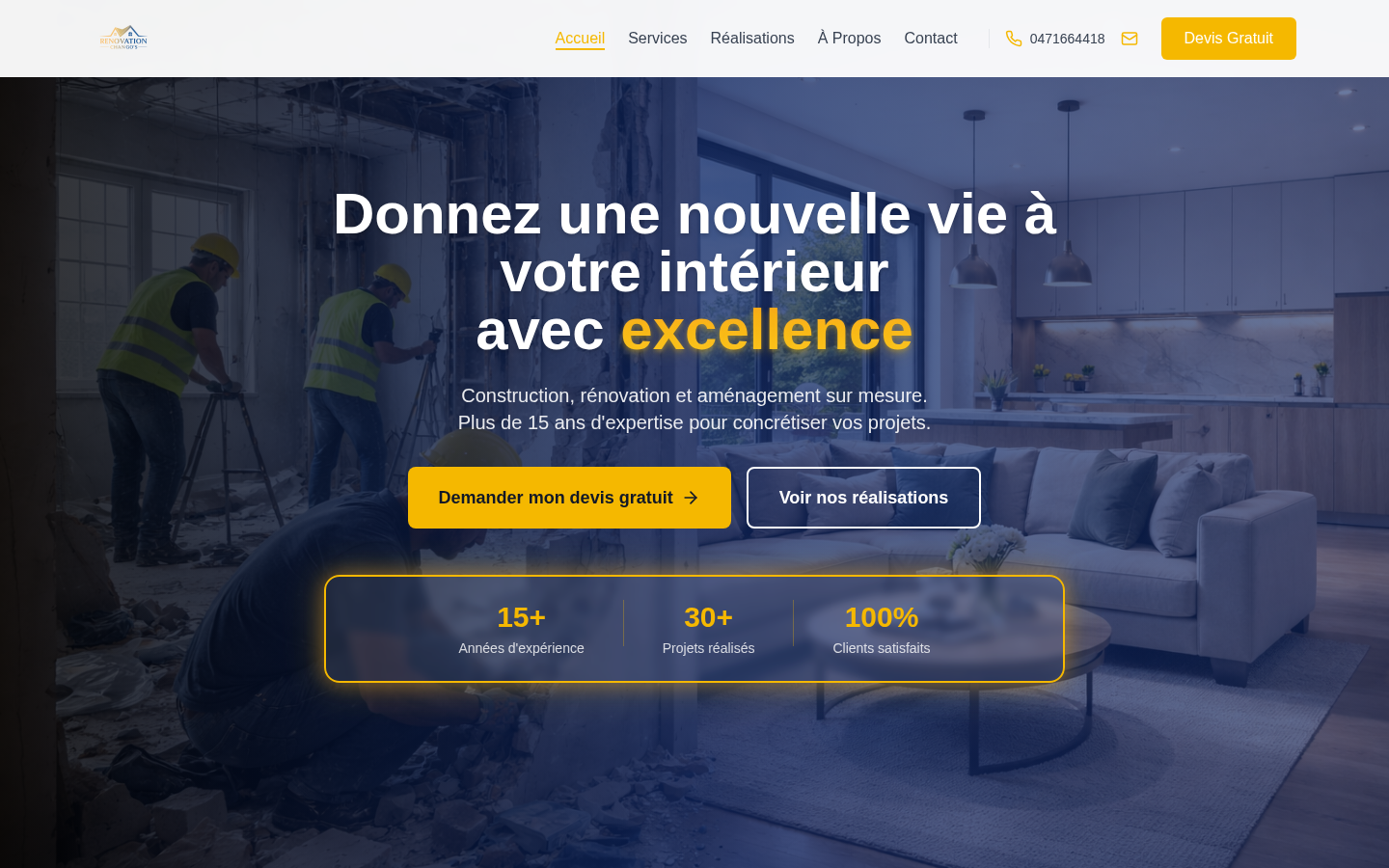 Chango's Renovation — site réalisé